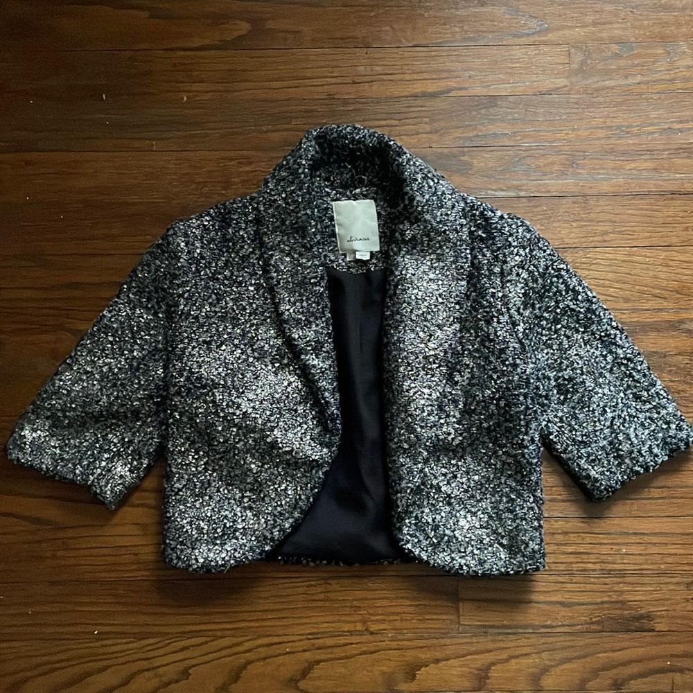 Anthropologie Elevenses Silver Foil Jacket